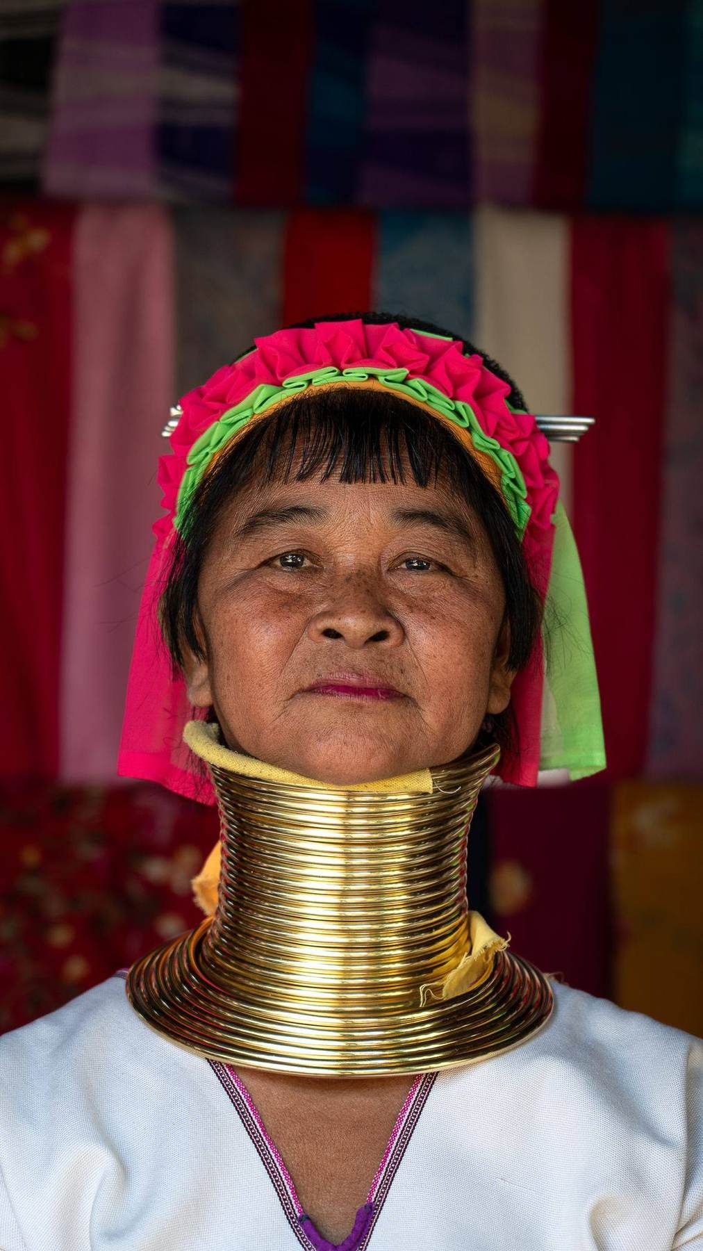 Kayan-Frau mit Halsringen in Myanmar